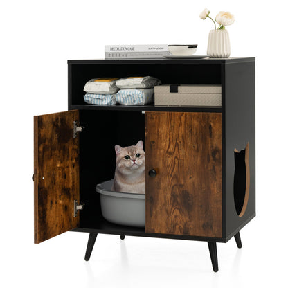 Industrial Cat Litter Box Enclosure with Entry and Open Compartment