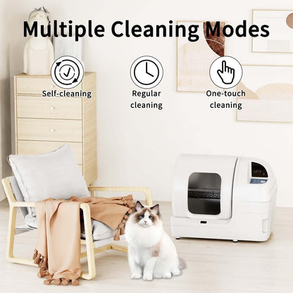 Automatic Cat Litter Box Self Cleaning - UPFAS 100L Extra Large Cat Litter Bo...